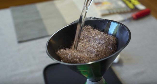 How can steel wool help refill a bottle? 