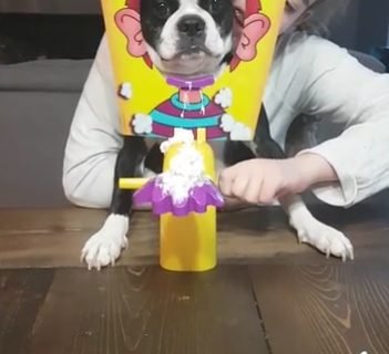 One girl held Jack in place as she started turning the handle.