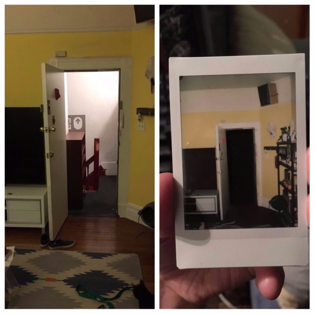 Around that time, he bought a Polaroid camera and started snapping photos around his home. That's when he noticed the blackness that would only appear in the Polaroid photos.