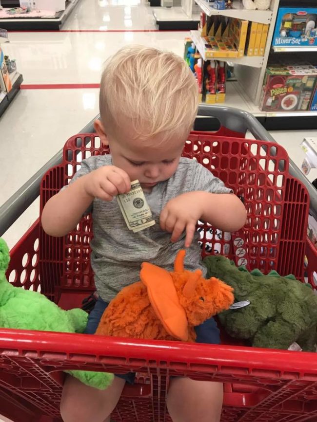 When Alyssa Hacker recently took her son, Owen, to a Target store, the little boy greeted the man as he was passing by. She was nervous at first, but by the time the man went on his way, Owen was left with a $20 bill and she was in tears.