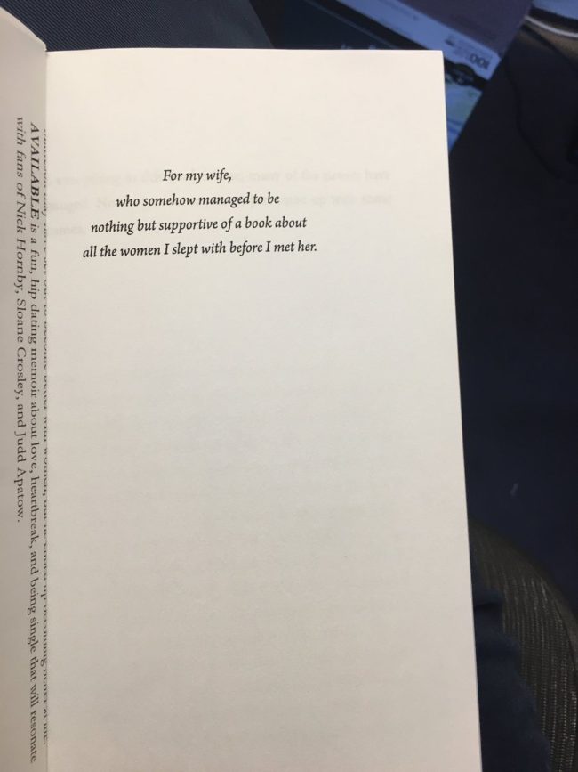 "Available: A Memoir of Heartbreak, Hookups, Love and Brunch" by Matteson Perry