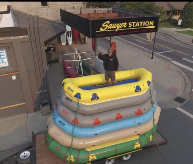 Here's how the stack looked when he started moving it.