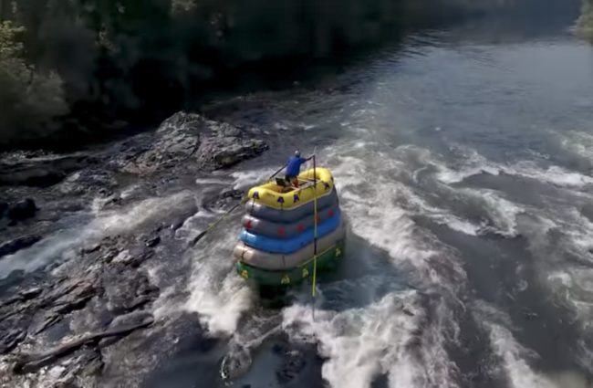 Baack’s contraption looks like it could easily topple into the water with just the smallest bump or jolt.