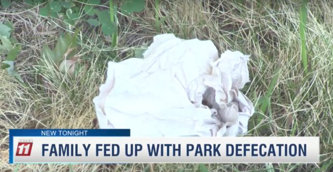 When Budde confronted the woman, now called "The Mad Pooper," she said, "Yeah, sorry." Then she ran off.