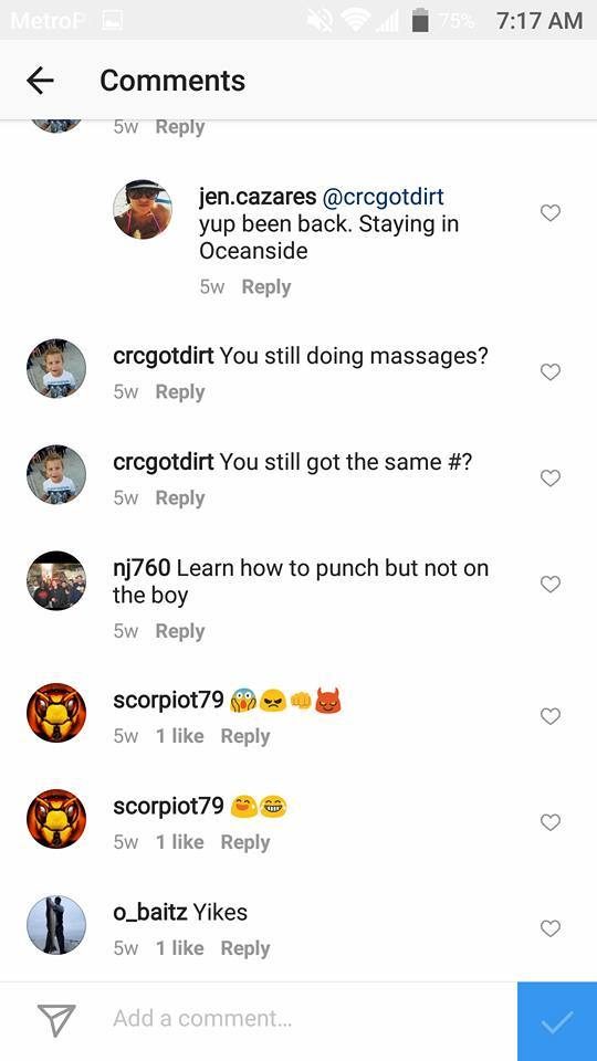 For the most part, people seemed unconcerned. One person said, "Learn how to punch but not on the boy." 