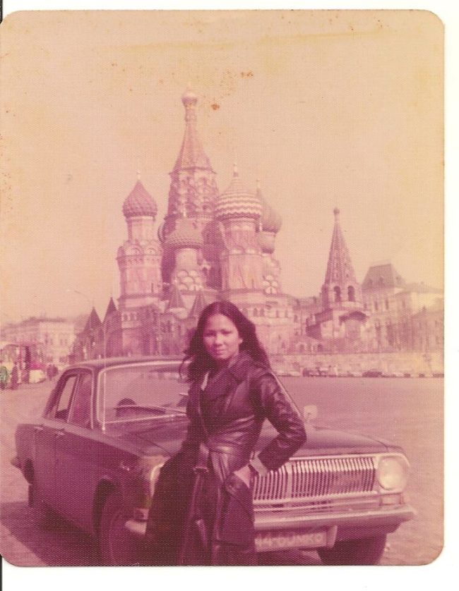 "My mom in Moscow 1975. From all the stories she's told me about her travels, I wouldn't be surprised if she was a spy."