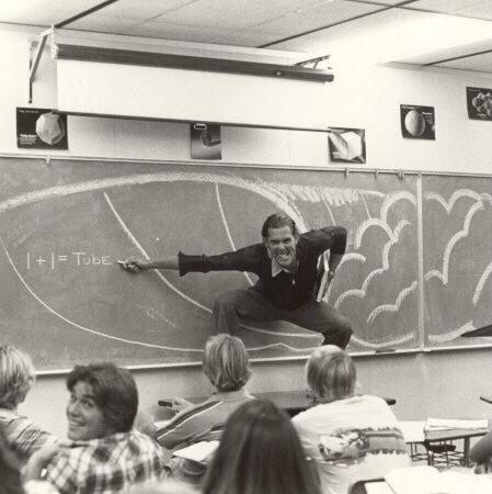 "My dad teaching math in Southern California."