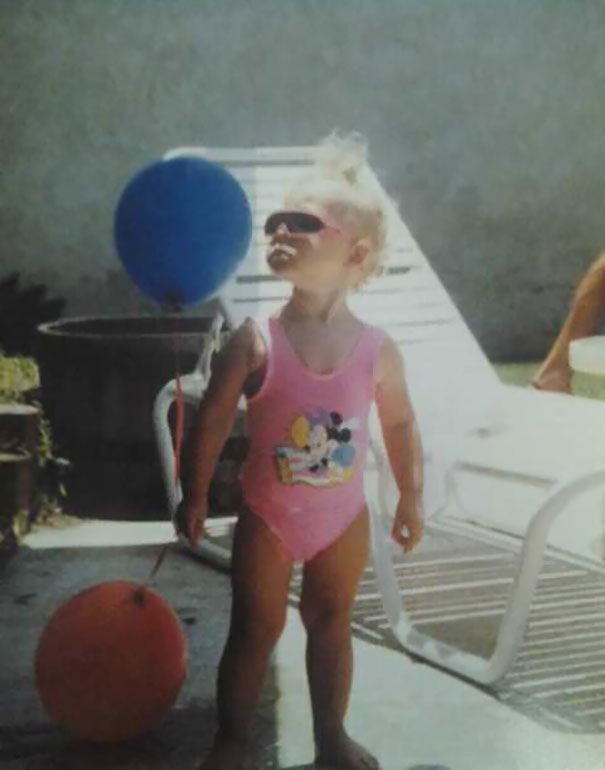 She looks like a tiny baby wrestler.