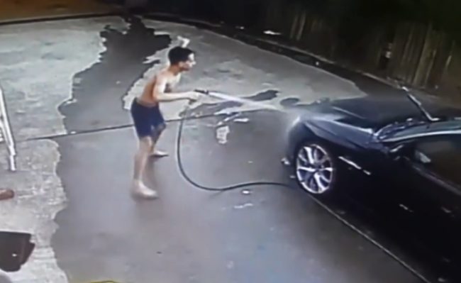 Dominic washed the car like he was supposed to...