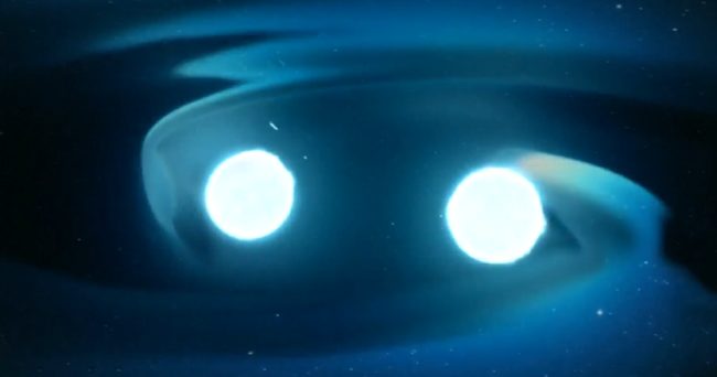 They also emitted gravitational waves as they orbited and spiraled closer to each other.