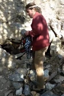 Gladd rushed home and asked his girlfriend, Portia Scovern, and his climbing buddy, Gannon, to help him free the scared, malnourished pup.