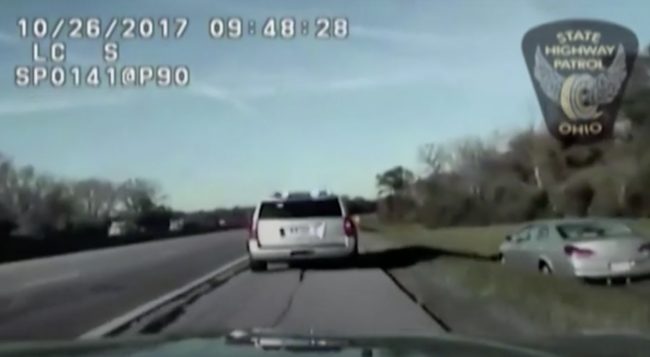 The boy was seen swerving between lanes on the highways and at one point took his joyride off the road.