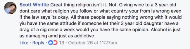 While some parents understand Kunis&rsquo; illegal wine sampling for religious purposes, other parents aren&rsquo;t so open-minded about the idea of underage drinking.