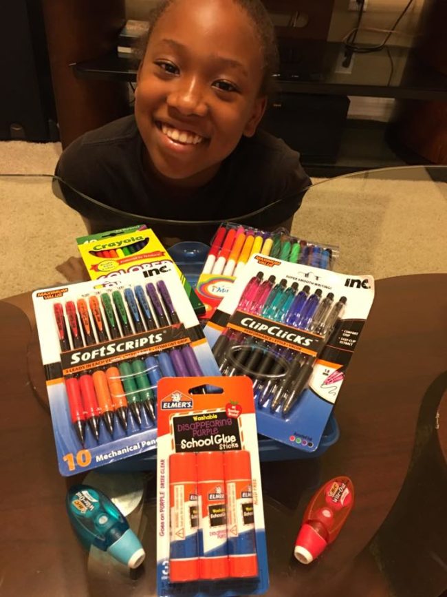 Erian bought school supplies for a boy in her class who was bullied for not having his own.