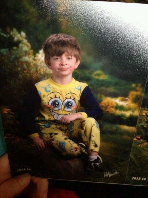 "Friend's mom mixed up pajama day and picture day. He was not pleased."