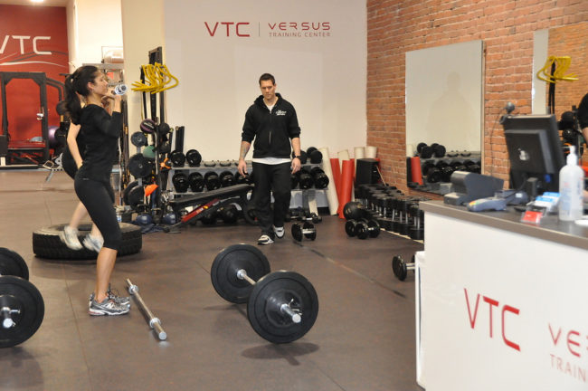 Using the gym&rsquo;s water fountain
