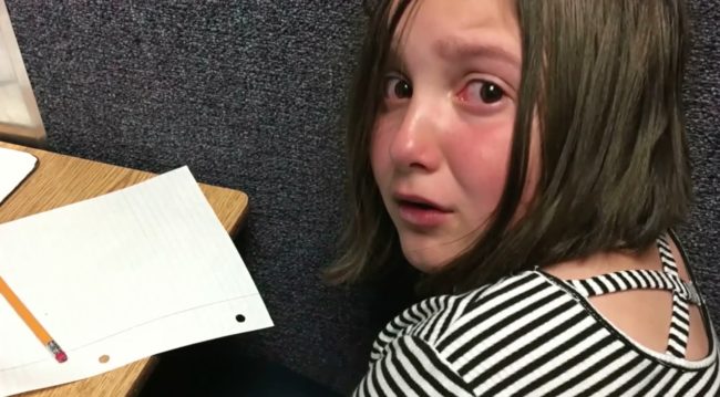 When 8-year-old Allegra received detention, it was because she allegedly threatened another student. When her mother Connie Ramstad arrived to pick her up, she was astounded by what she saw. Allegra was put in a tiny, two-by-four-foot room with a cage-like exterior. Ramstad described it as a "jail cell" and said school officials complained that Allegra had been crying for hours.