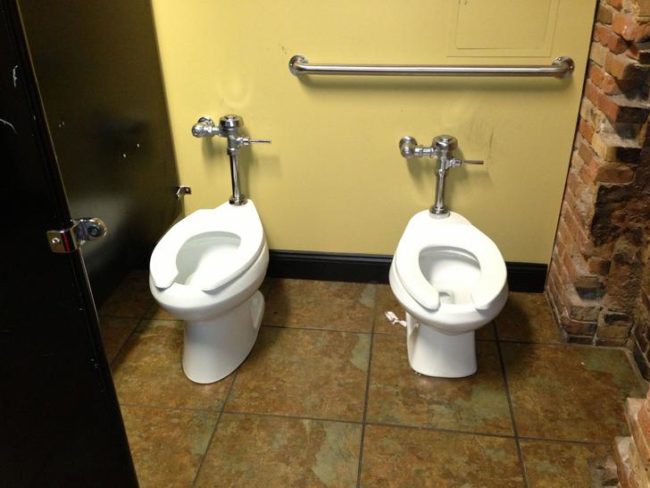 Built special for the friends who don't mind going to the bathroom together.