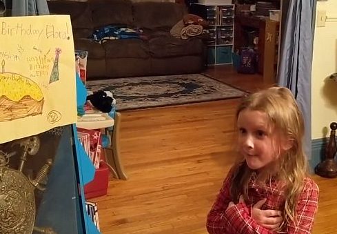 That's when Dad told her Hercules would be staying for good. Just look at that face!