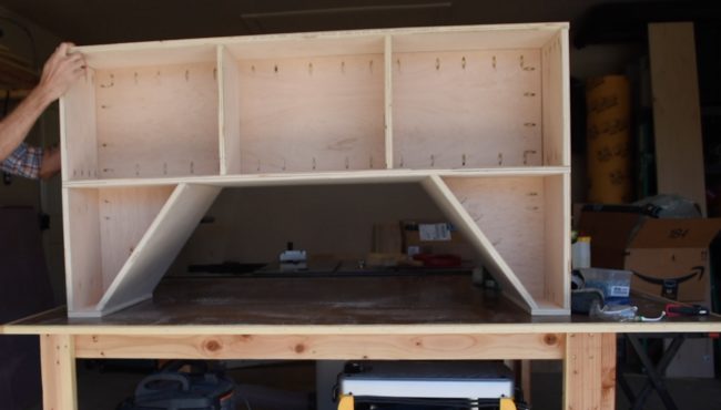 Our builder then attached the bottom panel.