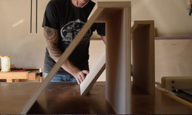 With the seat backs cut to size, they could be nailed and glued together.