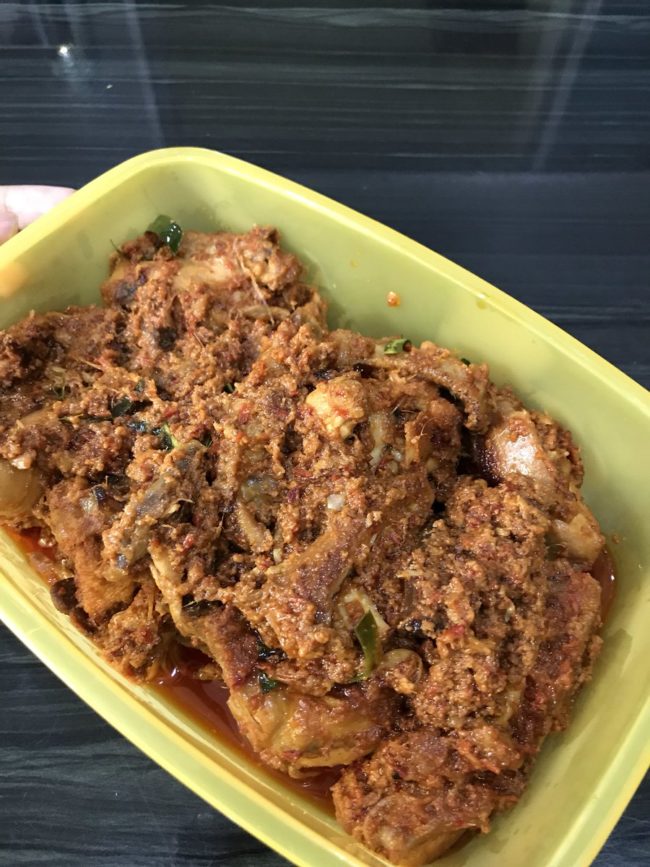 "My dry chicken curry. We called it chicken rendang. Would you try it?" - @saraffandi