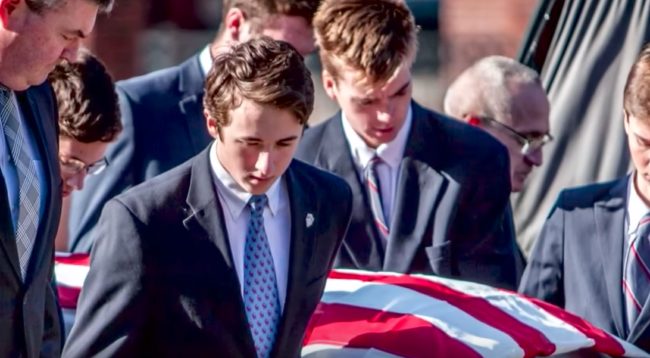 The teens from Catholic Memorial High School worked with a funeral home to plan a military funeral for an anonymous Army veteran, who was homeless at the time of his death. 
