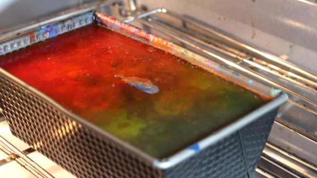 When the wax had been completely liquified, he left it alone for a few days to harden.