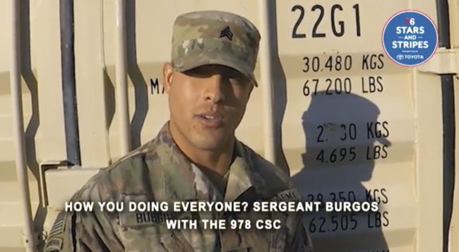 One special highlight from the video was when Sergeant Elliott Burgos gave a special shoutout to his girlfriend, Angela, who was in the middle of her rookie season as a 76ers dancer.