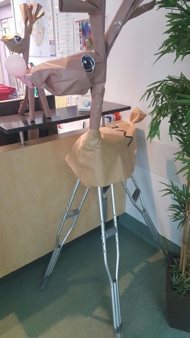 This hospital decoration gets 10/10 for its use of crutches.