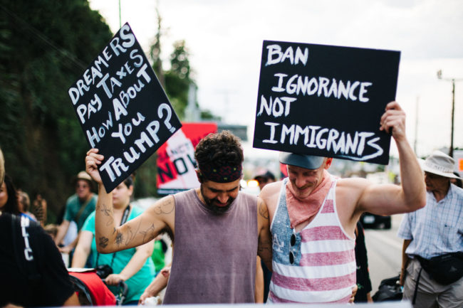 Donald Trump has rescinded the DACA program, which protects the children of undocumented immigrants who were brought to the United States through no power of their own. DACA recipients are widely regarded as some of the best and brightest students and entrepreneurs in the country, they help stimulate the economy, and also they're people, so deporting them to a home they've never known is pretty cruel.