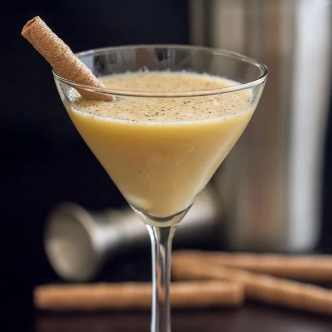 Give your egg nog more of a kick by turning it into a martini!