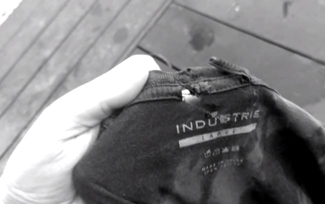 "It was a really special shirt to me - it meant a lot - and when I saw it in pieces all tattered like that on the ground, my heart just broke," he said. 