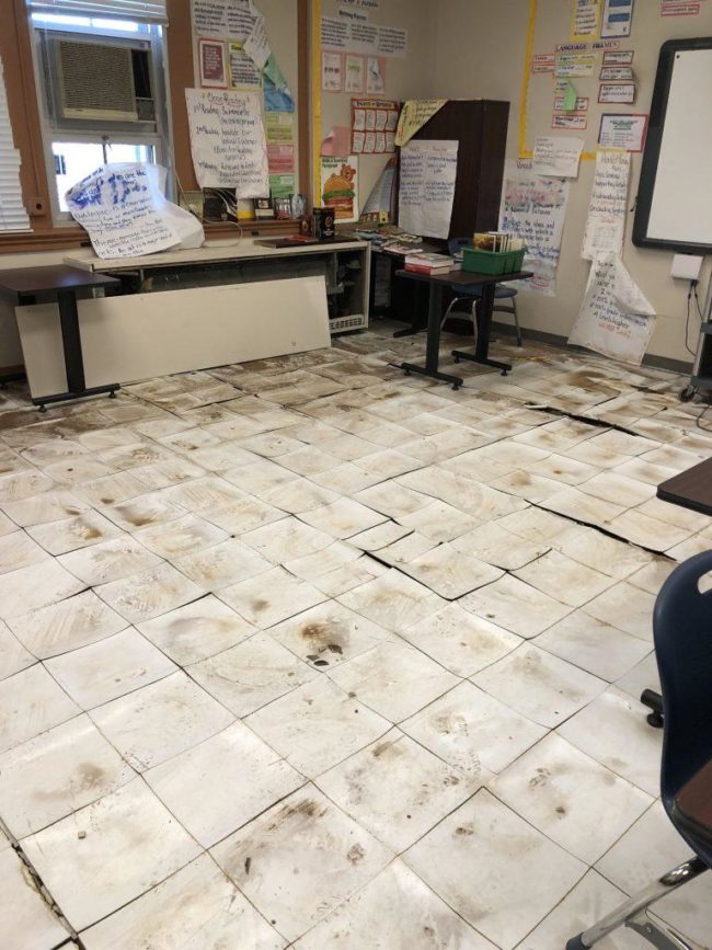 Heating wasn't the only issue at countless district buildings across the city. While school is often considered by many to be the safest place for their children, burst water pipes left many classrooms in tatters, many of which were deemed unsafe. 
