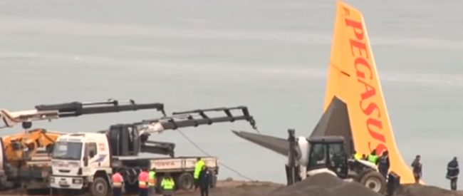 One of the engines, however, did end up in the sea.