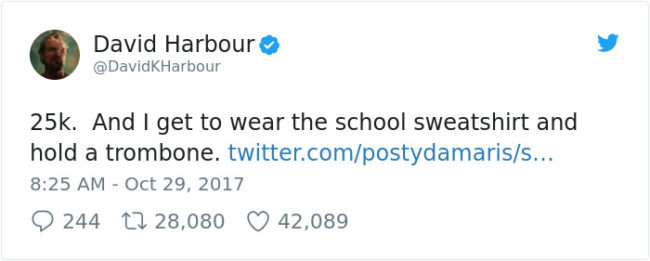 Harbour was all for it, setting the bar at 25,000 retweets, a number he initially thought was pretty high. But as it turned out...