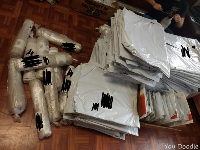 RowdyMcMenace even had to enlist the help of her boyfriend to help unwrap all her free samples.