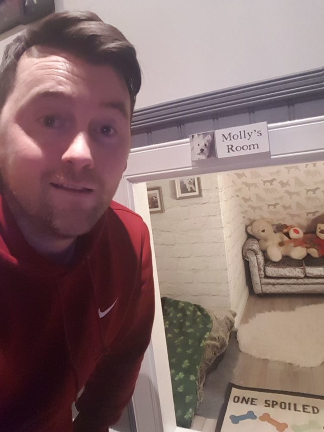 Under the stairs in McGowan's house was a walled-in spot, which turned out to be the perfect area to build Molly's room.