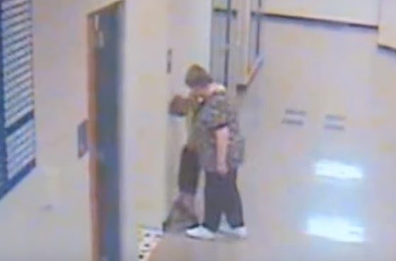 She went on to pick up the terrified boy a second time by his shirt, causing his head to flop back.