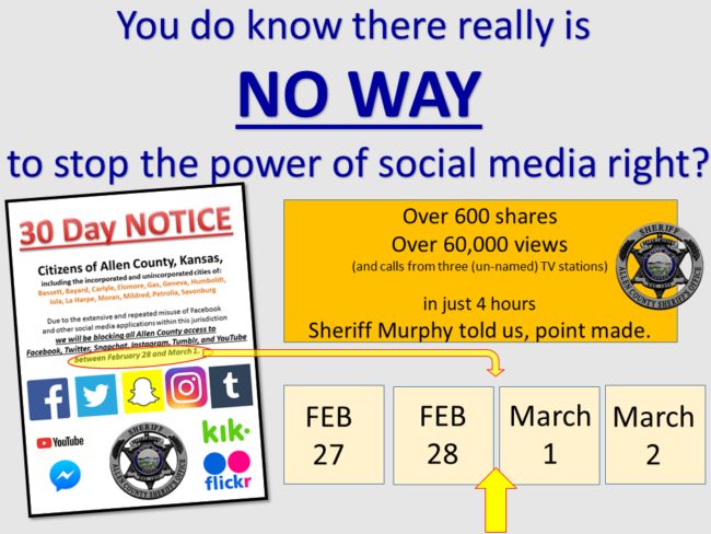 The backlash got so bad that Allen County Sheriff Bryan Murphy had to write another post the same day explaining that the department couldn't and wouldn't shut down social media.