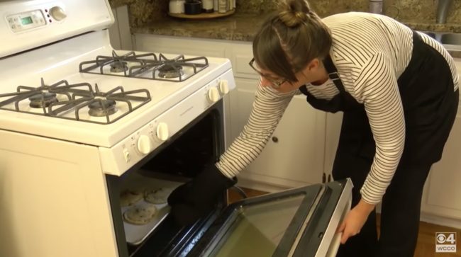 She places them back in the oven and every few minutes, resumes banging. She repeats that process until they're the width and height she desires. The end product is a gorgeous cookie that is crunchy on the outside and gooey in the center. The best of both worlds!