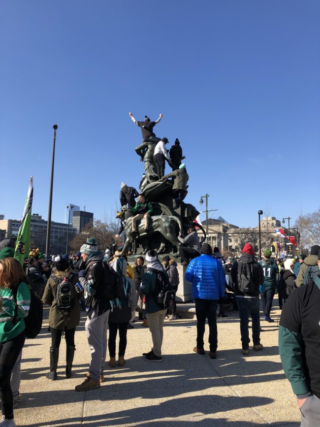 These fans will do just about anything to get the best seats in the house.