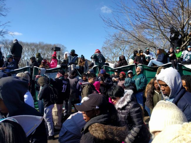 The wait time for the potty might be a little longer than expected thanks to these eager fans.