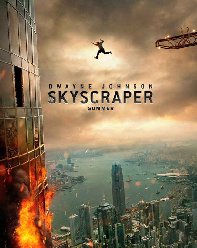 In "Skyscraper" The Rock plays a security inspector who is sent to China to start a job at the world's tallest building called The Pearl.And based on the promotional poster, it seems as though the film, set in the near future, defies all the laws of physics.