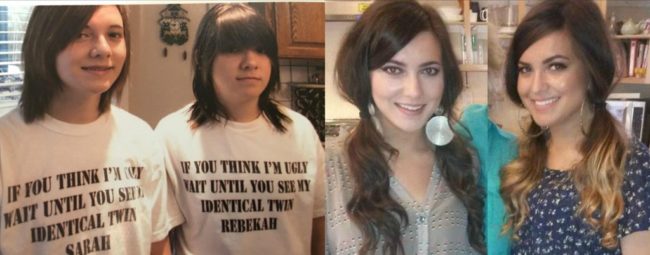 "What 10 years of makeup, self esteem, and effort can do to 2 ugly twins."