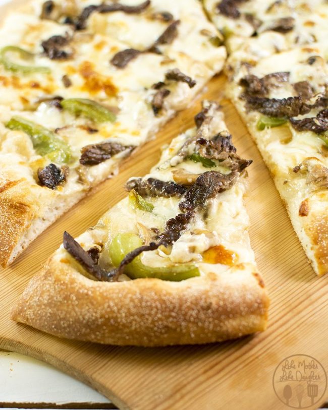 Celebrate the Eagles' Super Bowl win with some mouthwatering Philly cheesesteak pizza.