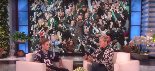 McKenna didn't expect to be at the center of his musical idol's performance, but when Timberlake wandered into the crowd, they were face to face. 