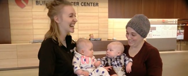 That's when a staff nurse who happened to be working on the same floor where Chestnut was being treated stepped in. Jaclyn Kenney has a daughter who is just one day older than Easton, and she donated eight gallons of breastmilk to the young mom. 