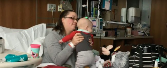 She was diagnosed with cancer and had to stop breastfeeding Easton, who has a milk and soy allergy that made most formulas inappropriate for him. She still had to pump her breast milk, but she had to throw it away during treatments. 