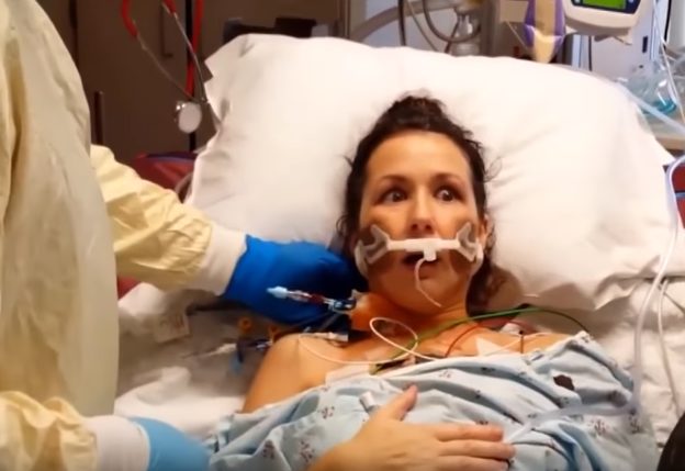 "At first I was scared," the 40-year-old said. She adds that she's never been able to breathe normally before.